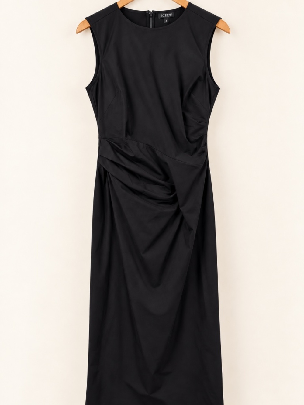 J.Crew Ruched Midi Dress in Stretch Cotton Blend Poplin CV542